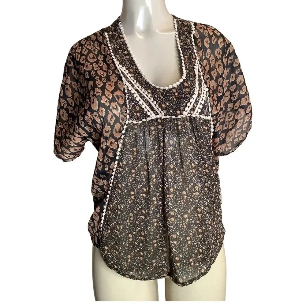 Xhilaration Animal Print Crop Top Size Small (Preowned)